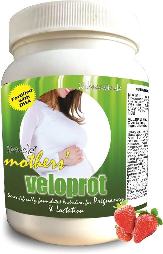 مکمل پروتئین دوران بارداری و شیردهی Develo، نوشیدنی تغذیه ای و سلامتی، غذای پودری برای زنان باردار و مادران شیرده - 1 کیلوگرم (توت فرنگی)
