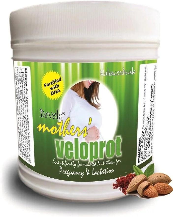 مکمل پروتئین دوران بارداری و شیردهی Develo، نوشیدنی مغذی و سالم، غذای پودری برای زنان باردار و مادران شیرده - 500 گرم (زعفران بادام)