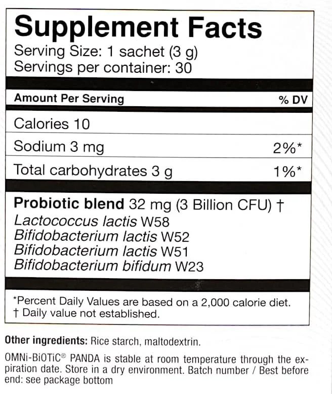 اومنی بیوتیک پاندا - پروبیوتیک برای مادر و نوزاد - پروبیوتیک دوران بارداری و نوزادی - پشتیبانی از سلامت روده و سیستم ایمنی - وگان و ضد حساسیت - غیر تراریخته - (30 بسته روزانه)