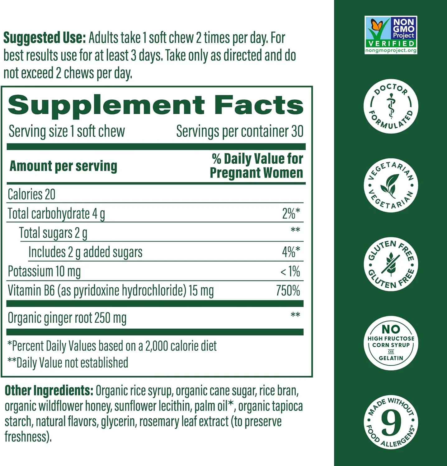 آدامس های جویدنی نرم ضد تهوع صبحگاهی MegaFood Baby & Me 2 - فرموله شده توسط پزشک با زنجبیل واقعی و ویتامین B6 - ساخته شده بدون 9 ماده آلرژی زا غذایی - طعم زنجبیل لیمو عسلی - 30 عدد (بسته 2 عددی) آدامس های جویدنی نرم ضد تهوع صبحگاهی MegaFood Baby & Me 2 - فرموله شده توسط پزشک با زنجبیل واقعی و ویتامین B6 - ساخته شده بدون 9 ماده آلرژی زا غذایی - طعم زنجبیل لیمو عسلی - 30 عدد (بسته 2 عددی)