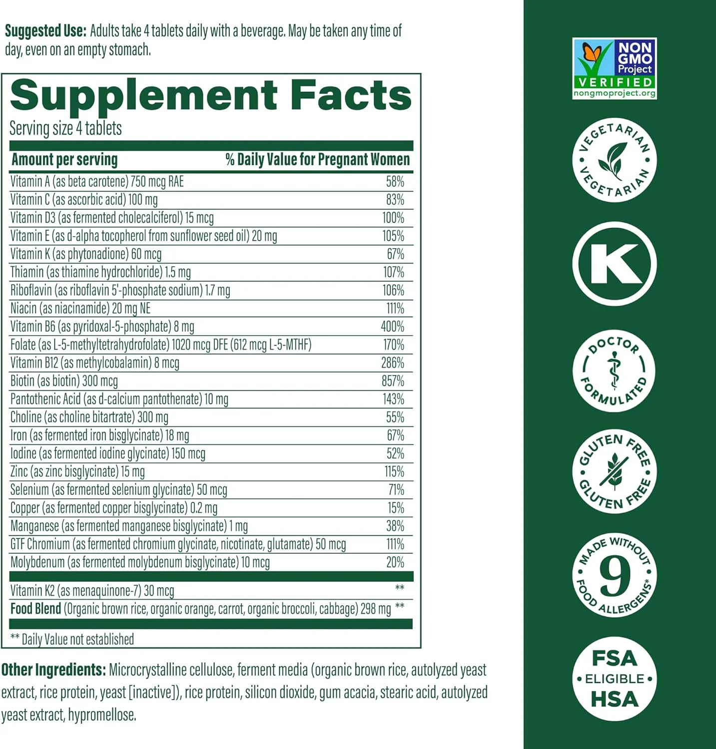 مولتی ویتامین و مواد معدنی دوران بارداری MegaFood Baby & Me 2 - ویتامین های مخصوص بانوان - حاوی فولات (فرم طبیعی اسید فولیک)، کولین، آهن، ید، ویتامین C، ویتامین D و موارد دیگر - 120 مینی قرص (30 سروینگ) مولتی ویتامین و مواد معدنی دوران بارداری MegaFood Baby & Me 2 - ویتامین های مخصوص بانوان - حاوی فولات (فرم طبیعی اسید فولیک)، کولین، آهن، ید، ویتامین C، ویتامین D و موارد دیگر - 120 مینی قرص (30 سروینگ)