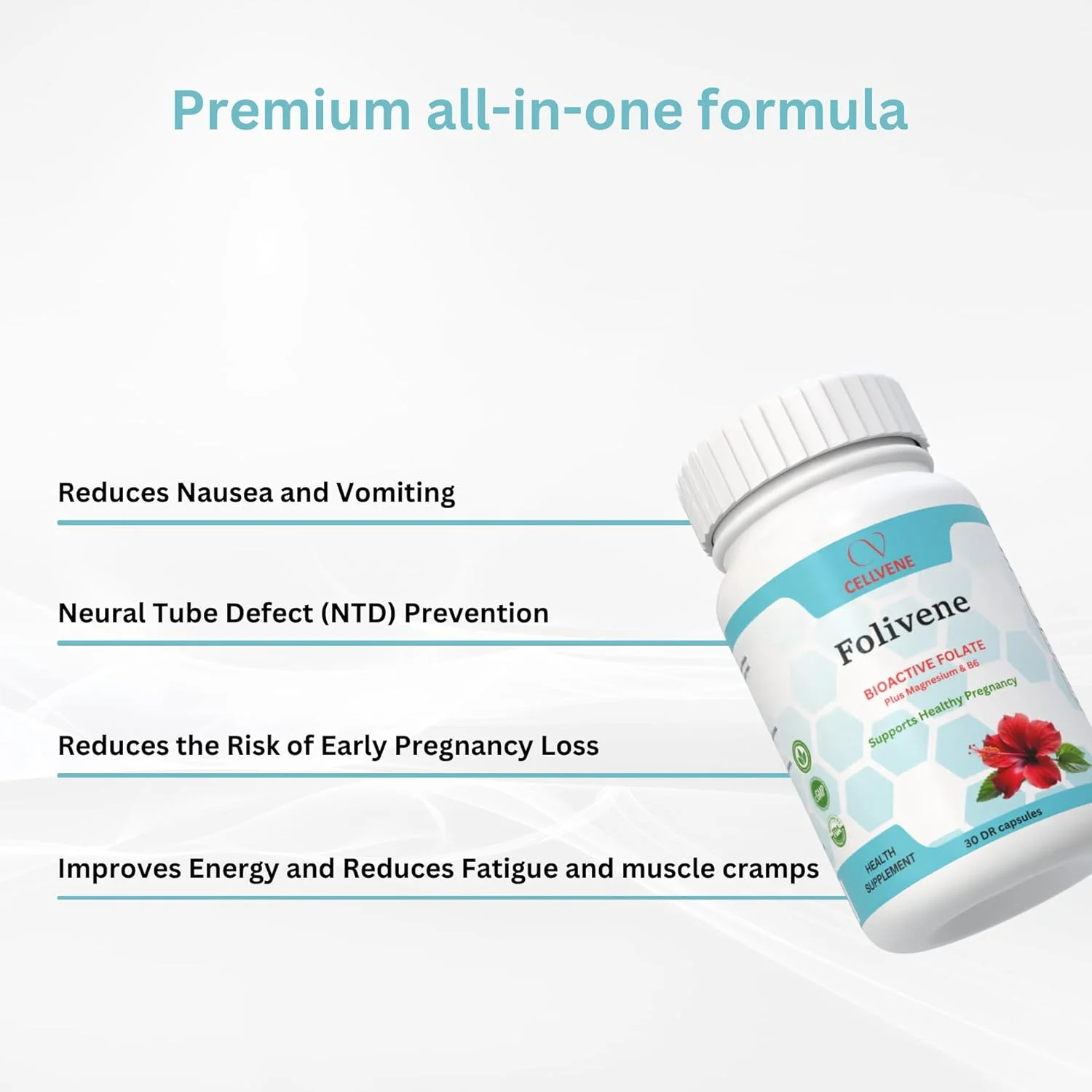 فولیوین - متیل فولات به همراه منیزیم و ب6 - دوران بارداری سالم - 30 عدد کپسول DR