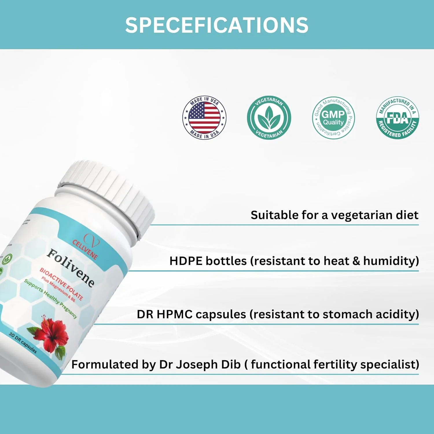 فولیوین - متیل فولات به همراه منیزیم و ب6 - دوران بارداری سالم - 30 عدد کپسول DR