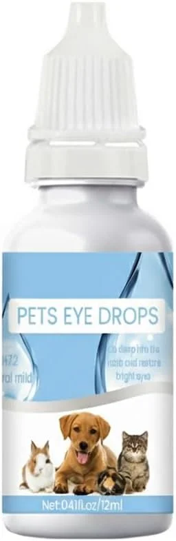 محلول شستشوی چشم سگ آزونی، 12 میلی لیتر، قطره چشمی نمکی ملایم، پاک کننده لکه اشک، بدون عطر و متعادل از نظر PH، قطره چشمی برای سگ ها و گربه ها برای شستشو و تسکین تحریکات چشم