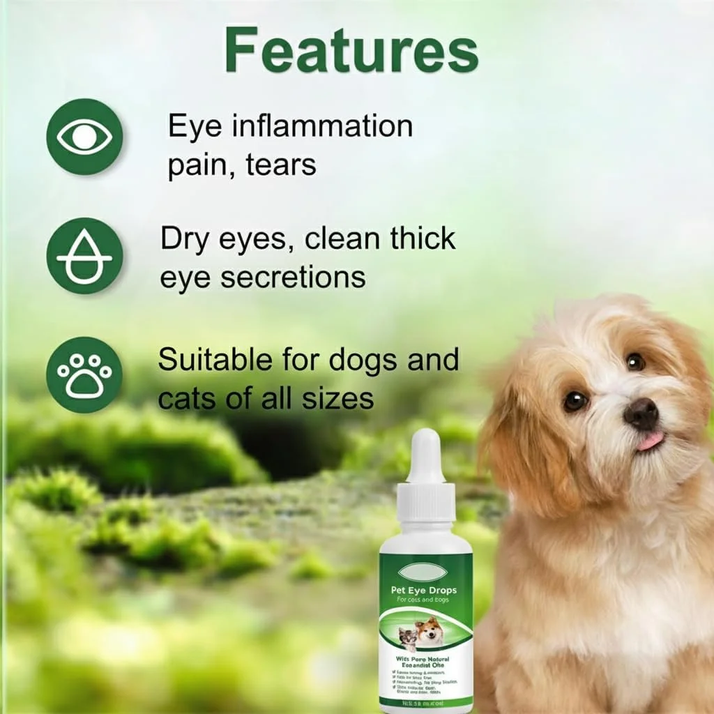 قطره چشم سگ آزونی، 120 میلی لیتر، پاک کننده لکه اشک و روان کننده چشم برای سگ و گربه، فرمول ایمن و طبیعی، مبارزه با عفونت، محلول تمیز کننده چشم غیر تحریک کننده و طبیعی قطره چشم سگ آزونی، 120 میلی لیتر، پاک کننده لکه اشک و روان کننده چشم برای سگ و گربه، فرمول ایمن و طبیعی، مبارزه با عفونت، محلول تمیز کننده چشم غیر تحریک کننده و طبیعی