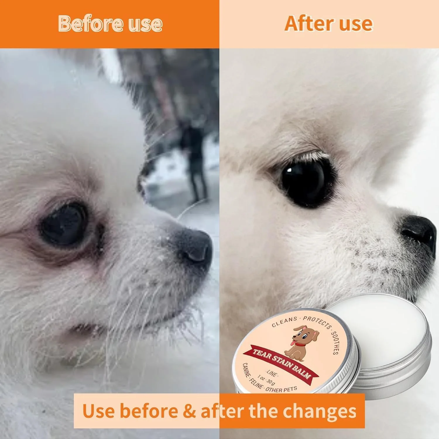 محلول پاک کننده لکه اشک Azonee برای سگ و گربه - بالم مراقبت طبیعی چشم برای سگ های سفید، از بین برنده ترشحات چشم، پاک کننده ملایم چشم حیوانات خانگی برای چشم های تمیز و روشن، ایمن برای همه نژادها (30ml)