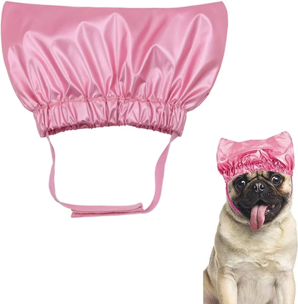 محافظ گوش ضدآب و قابل استفاده مجدد حیوانات خانگی با بند قابل تنظیم برای گربه ها، سگ ها، بچه گربه ها و توله سگ ها (رنگ صورتی - سایز S)