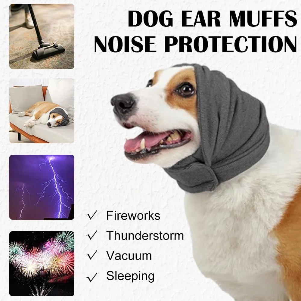 بسته 2 عددی محافظ گوش سگ، محافظت از سگ در برابر ترس، تسکین دهنده اعصاب، محافظ گوش سگ راحت و قابل تنفس، عایق حرارت در زمستان