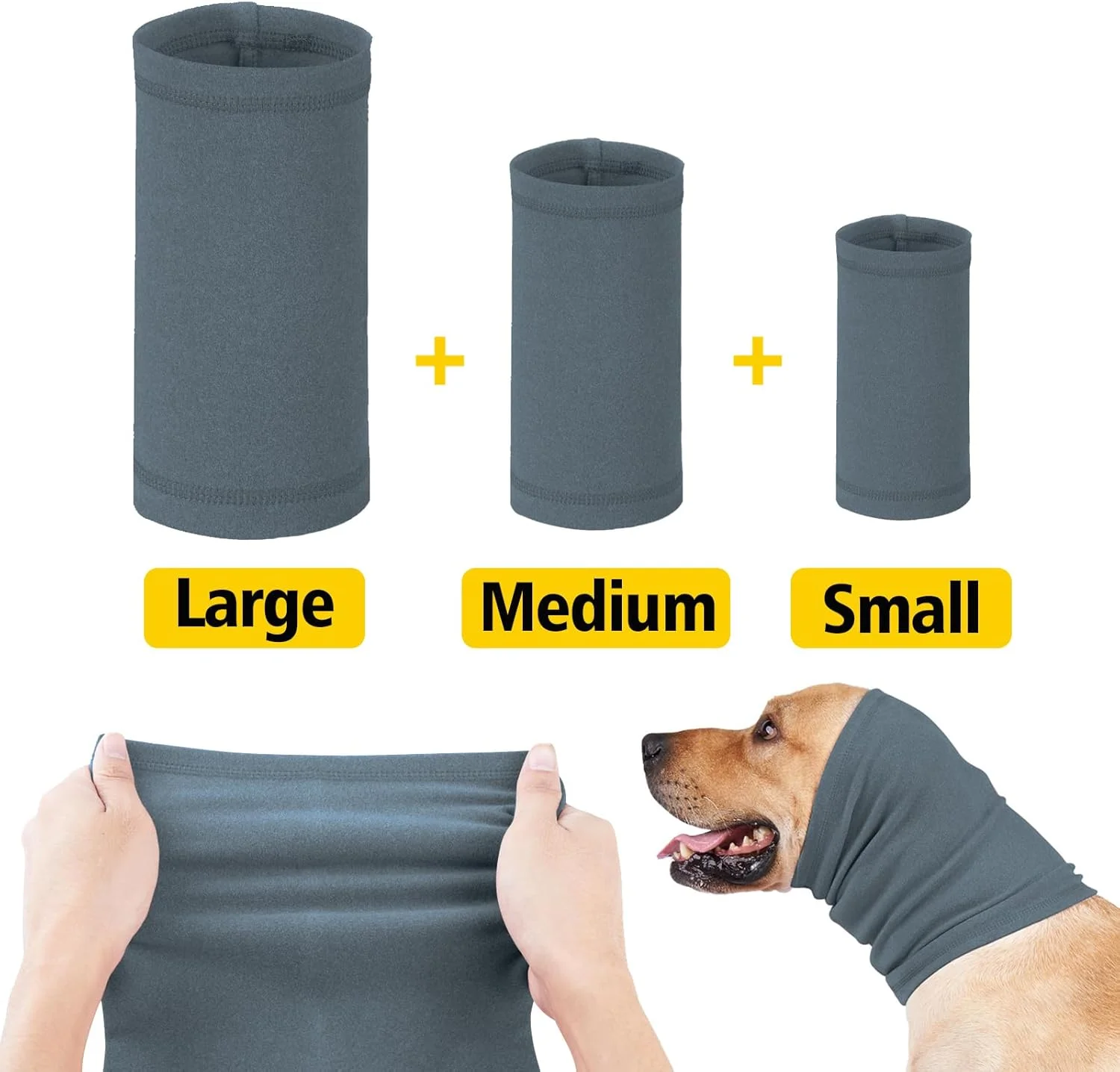 گوشی سگ آرام‌بخش برای محافظت از گوش در برابر صدا، هدبند سگ برای کاهش اضطراب، کمک به آراستگی، محافظ گوش برای سگ‌ها و گربه‌ها (آبی، L (دور سر 45-76 سانتی‌متر، طول 25 سانتی‌متر))