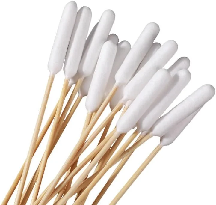 گوش پاک کن بلند پنبه ای 100 عددی با دسته چوبی برای سگ ها - مناسب برای تمیز کردن حرفه ای گوش حیوانات خانگی