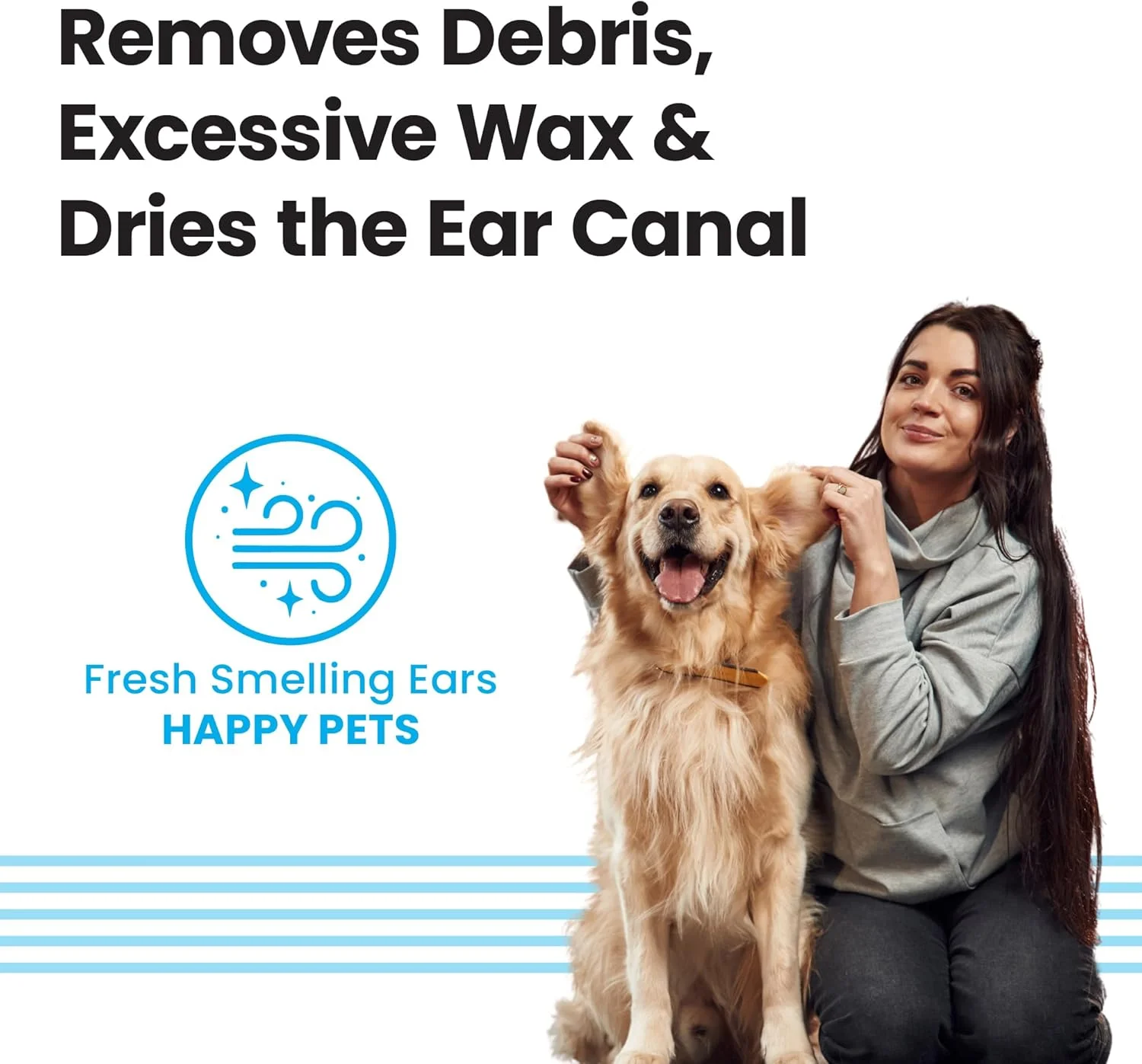 محلول پاک کننده گوش سگ و گربه ویوالدیس کلاریفای تریس EDTA، محلول پاک کننده ملایم و موثر گوش حیوانات خانگی برای از بین بردن کثیفی و جرم گوش، حفظ بهداشت، تسکین و آرام کردن گوش های تحریک شده، 100 میلی لیتر