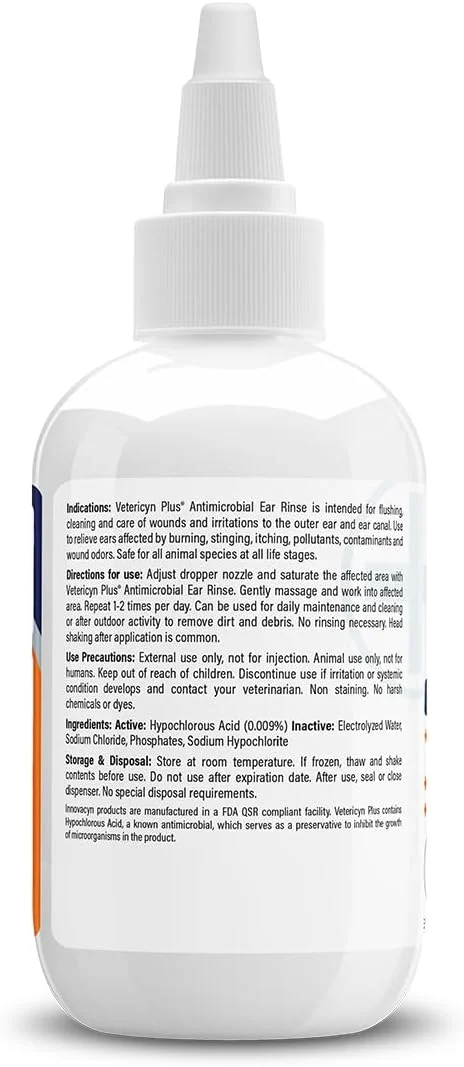 محلول شستشوی گوش ضد میکروبی Vetericyn Plus® - حجم 3oz