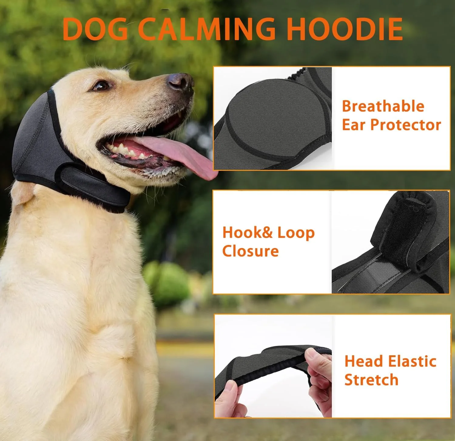 گوشی سگ برای محافظت از گوش در برابر سر و صدا، پوشش آرامش بخش گوش سگ، تسکین اضطراب سگ و آتش بازی رعد و برق، کلاه دوش خشک کن برای حمام، پوشش سر برای سگ