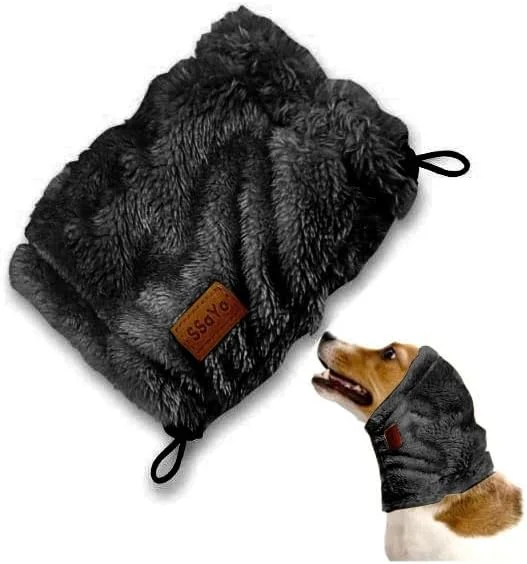 محافظ گوش سگ با قابلیت تنظیم برای کاهش صدا - پوشش گوش سگ - هدبند و پوشش گوش سگ برای کاهش اضطراب (مشکی، کوچک)