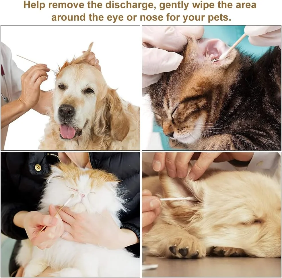 میله های پنبه ای برای سگ ها و گربه ها، بسته 50 عددی، مراقبت و بهداشت مناسب برای گوش سگ ها و گربه ها