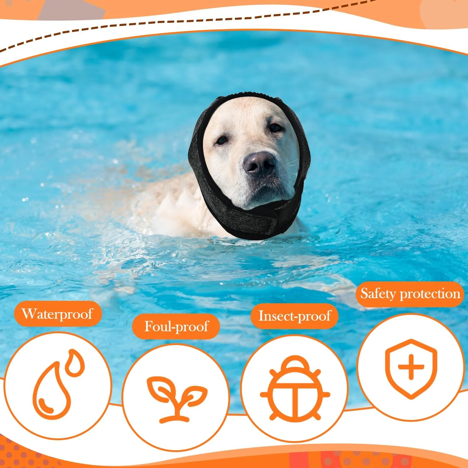 محافظ گوش سگ، محافظ گوش قابل تنظیم برای محافظت در برابر اضطراب ناشی از صدا، سربند راحت، لوازم حیوانات خانگی برای حمام کردن، نظافت، رعد و برق و آتش بازی (L