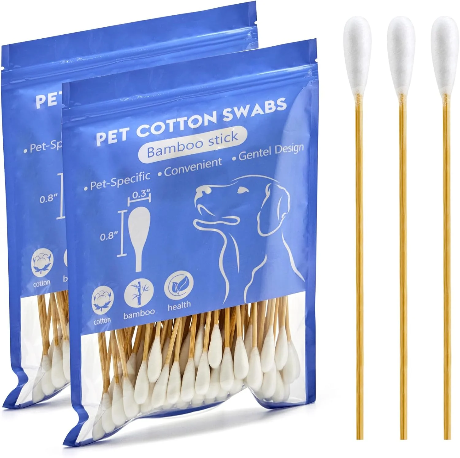 200 عدد گوش پاک کن سگ - گوش پاک کن های پنبه ای 15 سانتی متری برای سگ ها، سر پنبه ای بزرگ با جذب بالا، بدون پرز - طراحی شده به طور خاص برای استفاده با پاک کننده گوش حیوانات خانگی 200 عدد گوش پاک کن سگ - گوش پاک کن های پنبه ای 15 سانتی متری برای سگ ها، سر پنبه ای بزرگ با جذب بالا، بدون پرز - طراحی شده به طور خاص برای استفاده با پاک کننده گوش حیوانات خانگی