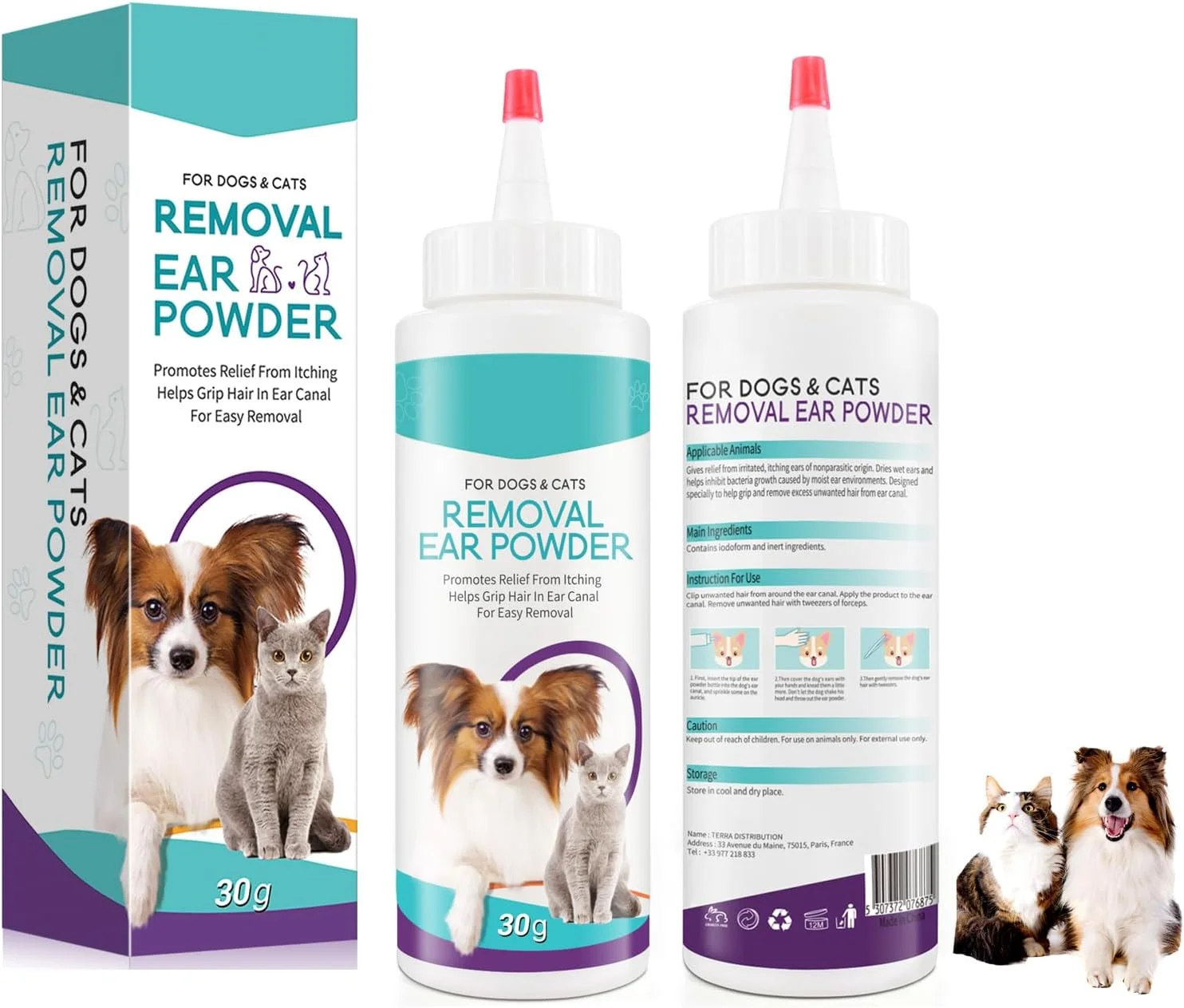 پودر گوش سگ، پاک کننده گوش سگ، پودر گوش سگ برای از بین بردن مو، شستشوی گوش برای سگ و گربه، قطره گوش سگ 30 گرم، درمان عفونت گوش حیوانات خانگی، تسکین خارش، از بین برنده جرم، تجمع و بوی گوش پودر گوش سگ، پاک کننده گوش سگ، پودر گوش سگ برای از بین بردن مو، شستشوی گوش برای سگ و گربه، قطره گوش سگ 30 گرم، درمان عفونت گوش حیوانات خانگی، تسکین خارش، از بین برنده جرم، تجمع و بوی گوش