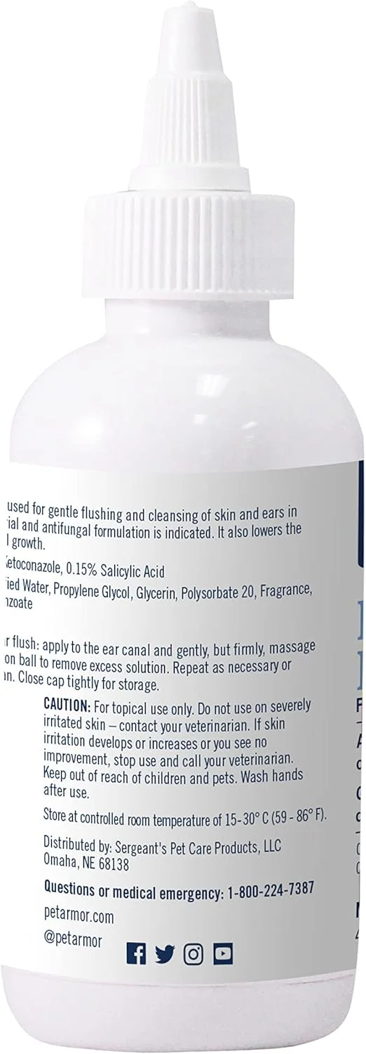 محلول شستشوی گوش سگ و گربه پت آرمور، ۱۱۸ میلی لیتر