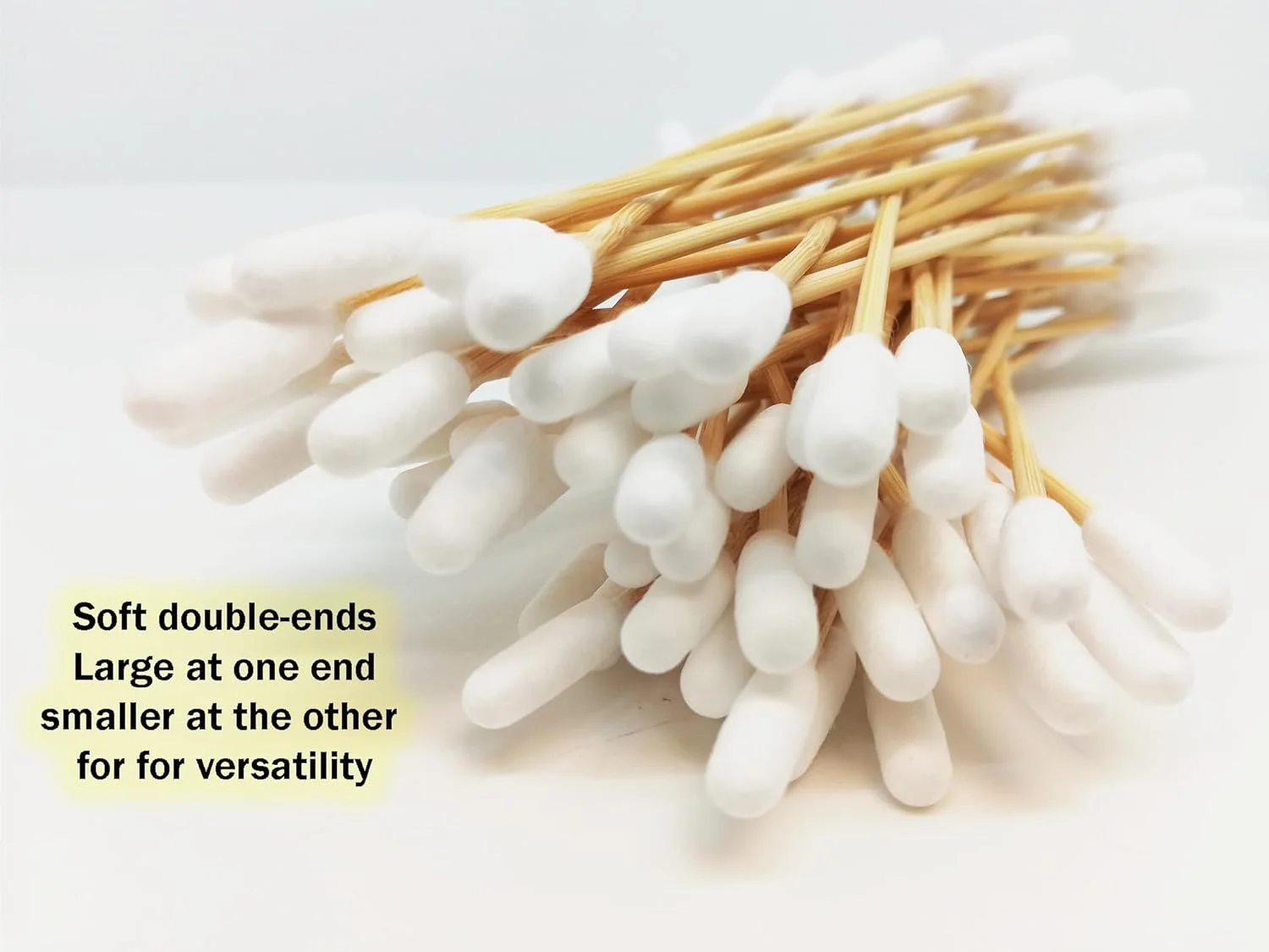 گوش پاک کن پنبه ای فوق بزرگ 15 سانتی متری سگ خانگی، گوش پاک کن بامبو بلند برای تمیز کردن گوش حیوانات (بسته 100 عددی دو سر)