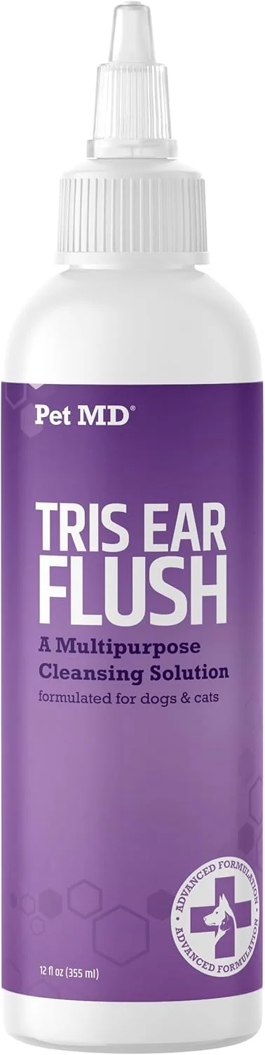 محلول شستشوی گوش سگ و گربه Pet MD Veterinary Tris Flush برای درمان عفونت قارچی و کنه گوش (355 میلی لیتر) محلول شستشوی گوش سگ و گربه Pet MD Veterinary Tris Flush برای درمان عفونت قارچی و کنه گوش (355 میلی لیتر)