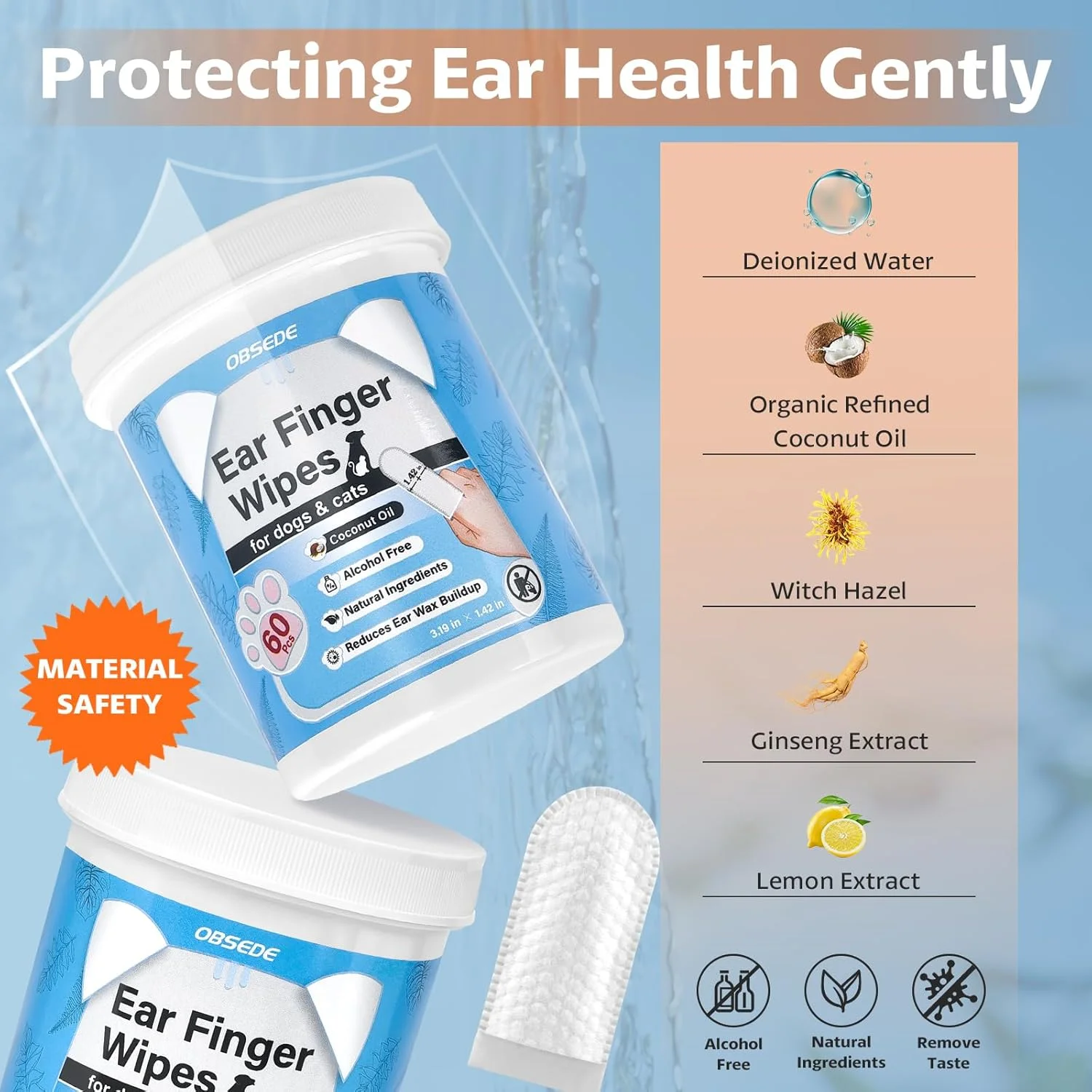 دستمال مرطوب انگشتی تمیز کننده گوش اوبسید، کیت نظافت و مراقبت از سگ و گربه، کنترل بوی ملایم، کاهش جرم و آلودگی، لوازم حیوانات خانگی، استفاده آسان، رایحه نارگیل تازه، 120 عدد دستمال مرطوب انگشتی تمیز کننده گوش اوبسید، کیت نظافت و مراقبت از سگ و گربه، کنترل بوی ملایم، کاهش جرم و آلودگی، لوازم حیوانات خانگی، استفاده آسان، رایحه نارگیل تازه، 120 عدد