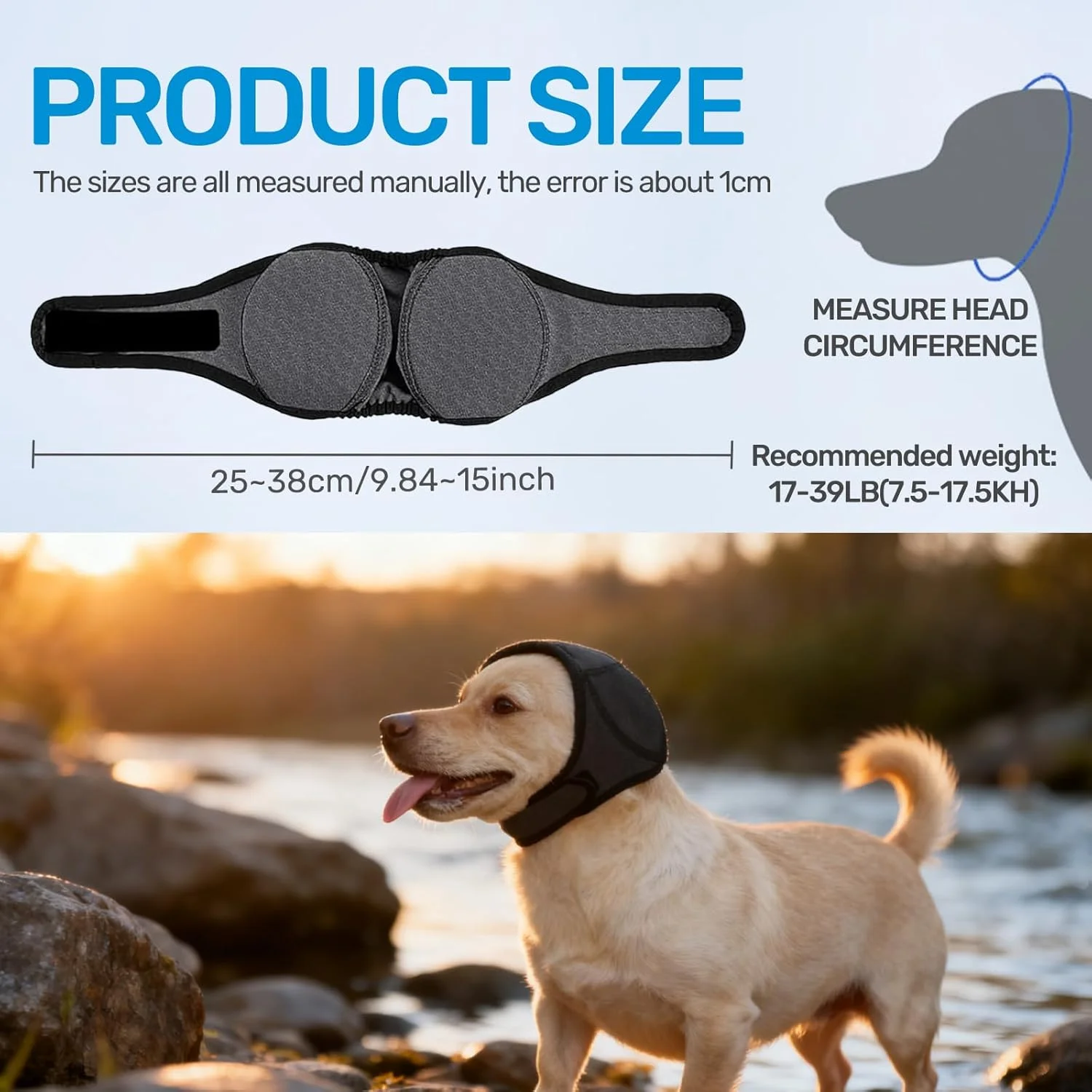 گوشی های محافظ گوش سگ، گوش های آرام برای سگ ها، پوشش های گوش راحت و قابل تنظیم برای کاهش اضطراب، ایده آل برای رعد و برق، آتش بازی، مسافرت و آرایش، مناسب برای سگ های کوچک، سایز S