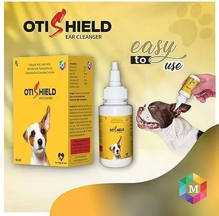 محلول پاک کننده طبیعی گوش سگ و گربه OtiShield Pro، فرمول آلوئه ارگانیک، 50 میلی لیتر