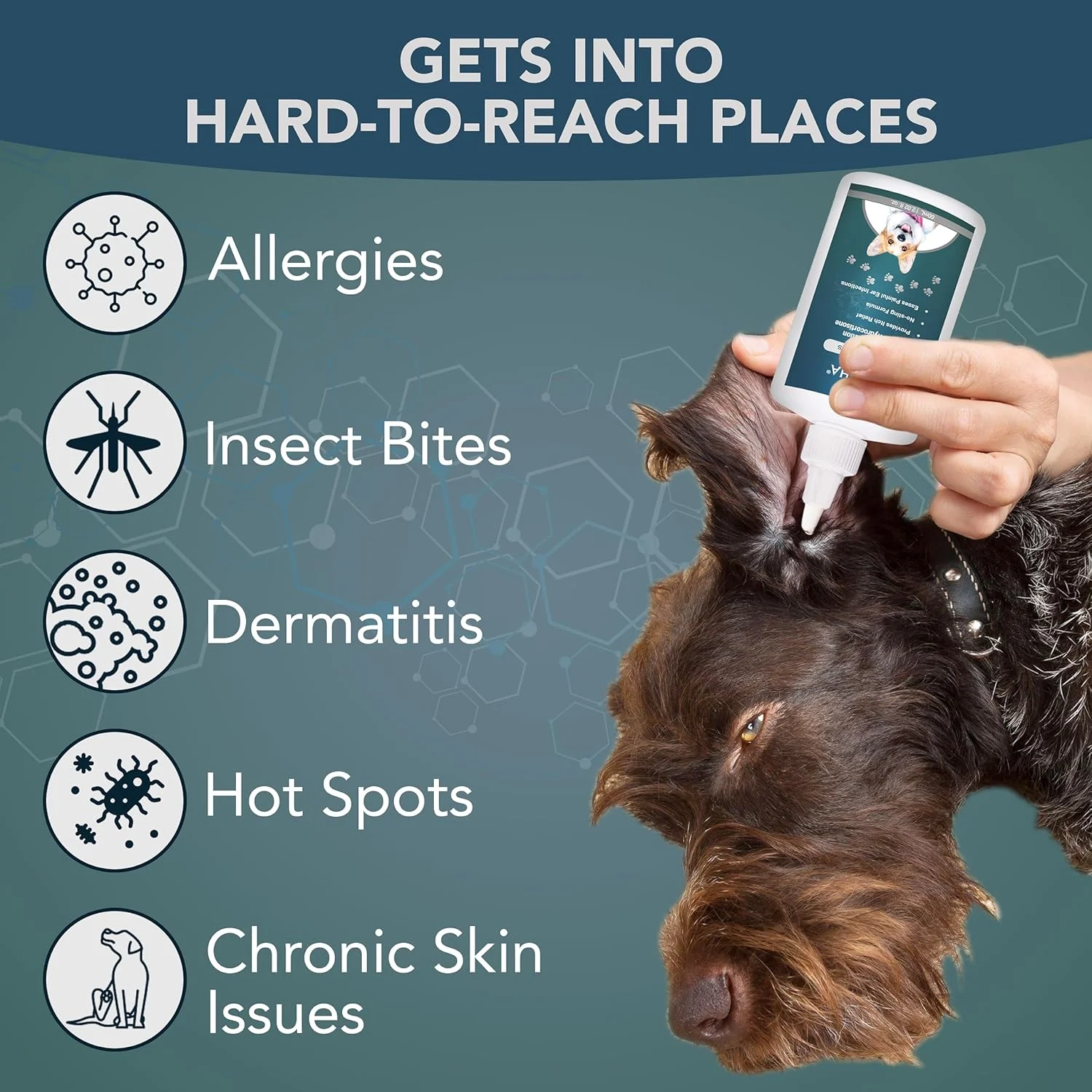 قطره گوش حیوانات خانگی نووها حاوی 1% هیدروکورتیزون | پاک کننده گوش سگ و گربه برای تجمع جرم گوش، فرمول بدون سوزش، تسکین دهنده خارش و کاهش درد ناشی از عفونت گوش 60 میلی لیتر (60 میلی لیتر (بسته 1 عددی))