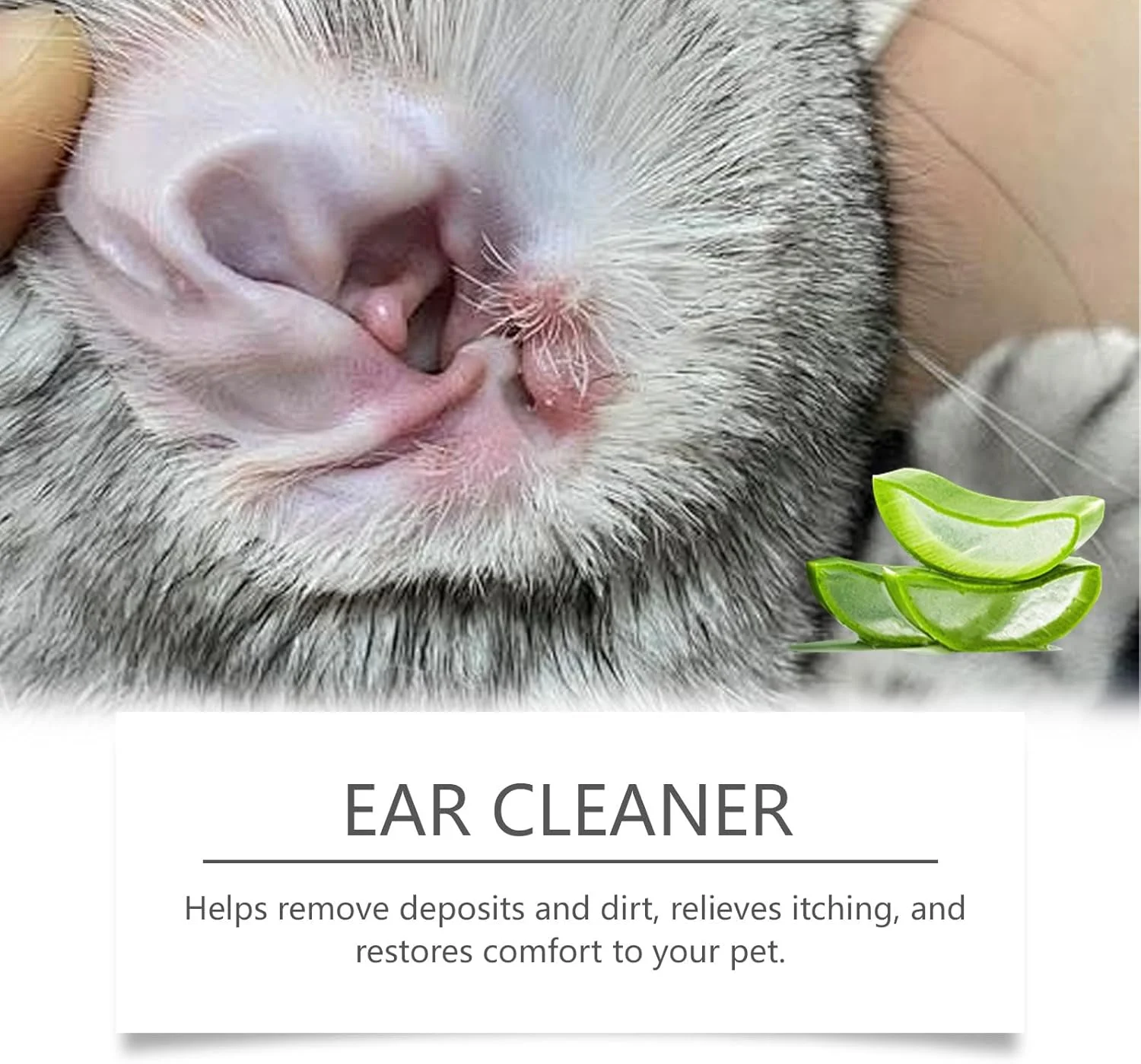 محلول پاک کننده گوش سگ و گربه NALACAL، تسکین سریع عفونت، خارش و بو، به طور ایمن جرم و موم را از بین می برد، لوازم تمیز کننده ملایم و طبیعی آلوئه ورا برای گربه و سگ