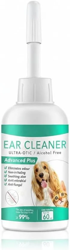 قطره شستشوی گوش سگ و گربه نالاکال، تمیز کننده مجرای گوش از جرم و تجمع، پشتیبانی و تسکین عفونت، خارش و التهاب گوش، فرمول چند منظوره طبیعی، پاک کننده گوش حیوانات خانگی برای همه سگ ها - 60 میلی لیتر