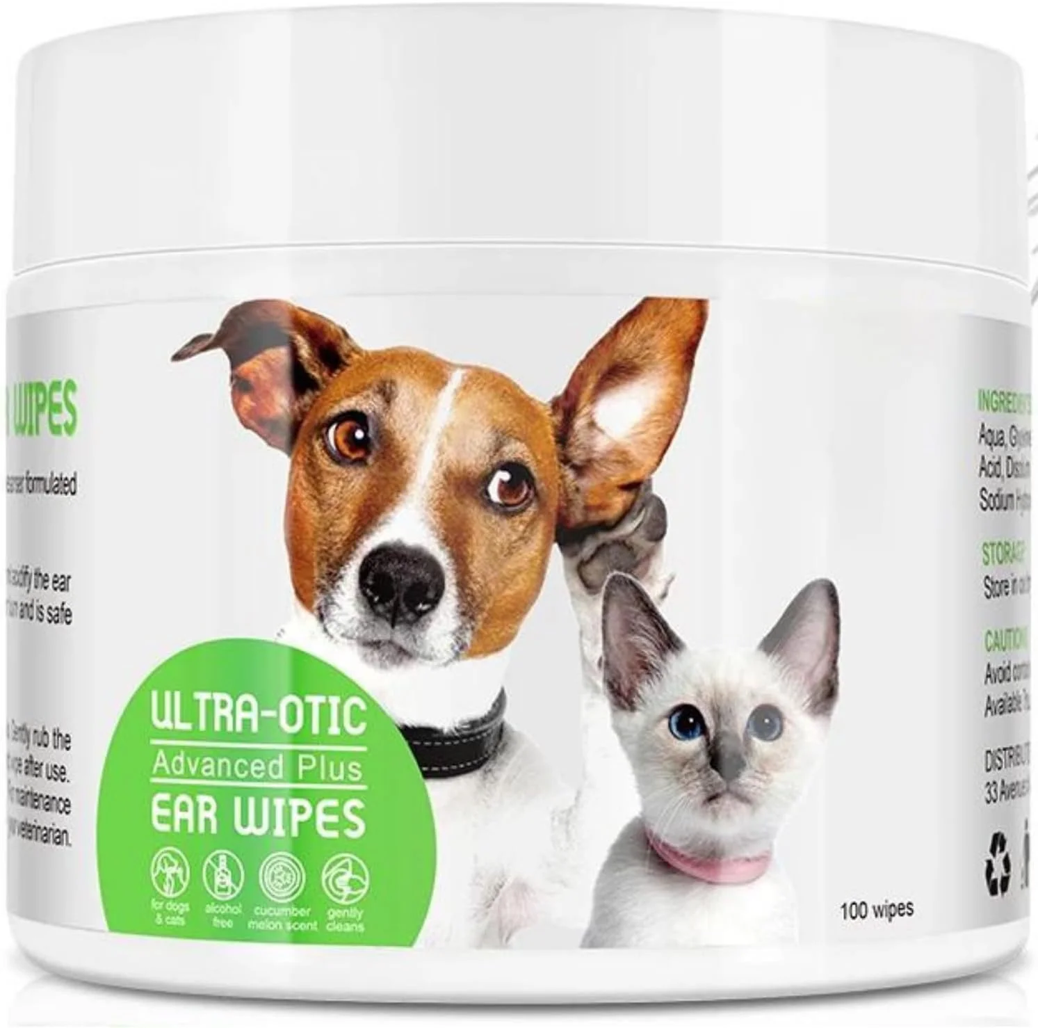 دستمال مرطوب پاک کننده گوش حیوانات خانگی NALACAL برای سگ و گربه، 100 عدد دستمال یکبار مصرف، تمیز کننده ملایم و خوشبو کننده گوش حیوانات خانگی، آلوئه ورا تسکین دهنده خارش، ایمن برای توله سگ ها و بچه گربه ها