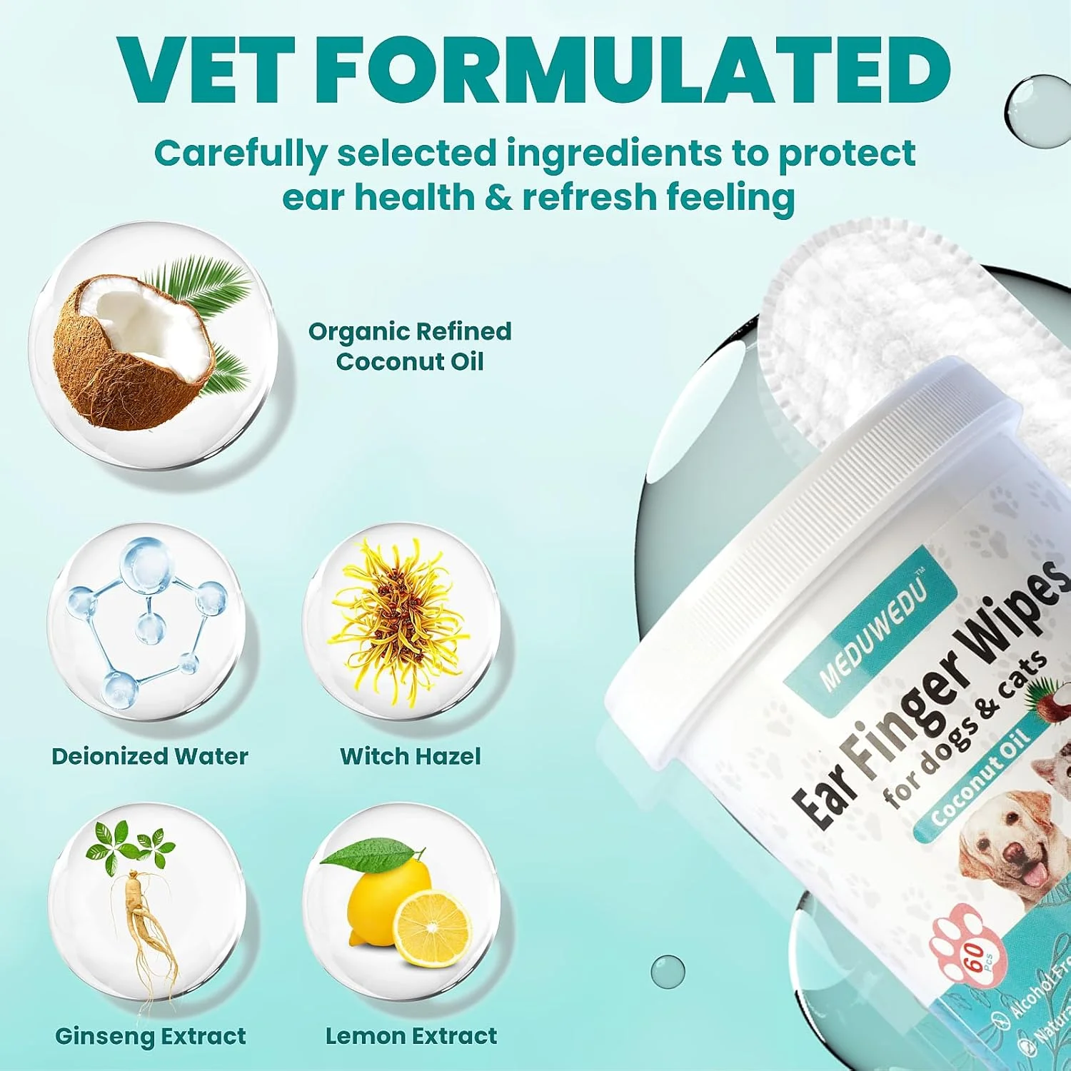 دستمال مرطوب تمیز کننده گوش انگشتی 60 عددی، تمیز کننده گوش سگ، کیت نظافت و مراقبت برای سگ و گربه، پدهای نرم و آسان برای تمیز کردن گوش، از بین بردن جرم، کثیفی و جلوگیری از بوی بد، خارش، غیر تحریک کننده، بدون بو دستمال مرطوب تمیز کننده گوش انگشتی 60 عددی، تمیز کننده گوش سگ، کیت نظافت و مراقبت برای سگ و گربه، پدهای نرم و آسان برای تمیز کردن گوش، از بین بردن جرم، کثیفی و جلوگیری از بوی بد، خارش، غیر تحریک کننده، بدون بو