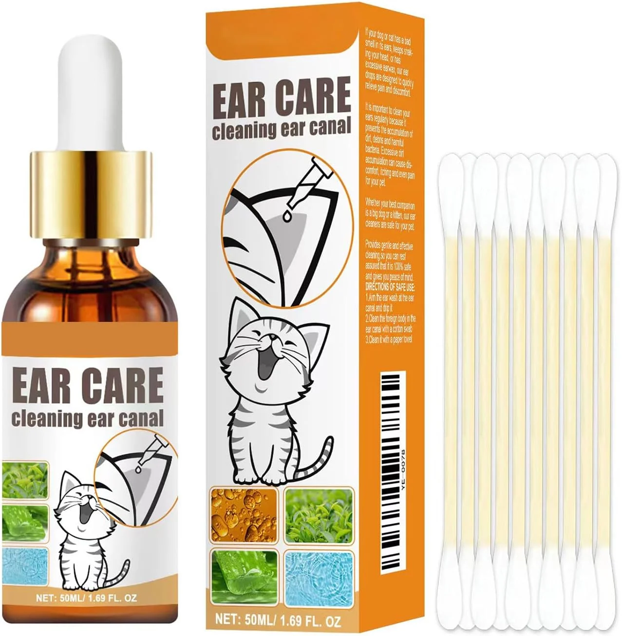 مایع تمیز کننده گوش سگ و گربه، روغن کنه گوش، قطره گوش برای کنه، تمیز کردن ملایم گوش، عامل مراقبت موثر در برابر کنه گوش (50 میلی لیتر) مایع تمیز کننده گوش سگ و گربه، روغن کنه گوش، قطره گوش برای کنه، تمیز کردن ملایم گوش، عامل مراقبت موثر در برابر کنه گوش (50 میلی لیتر)