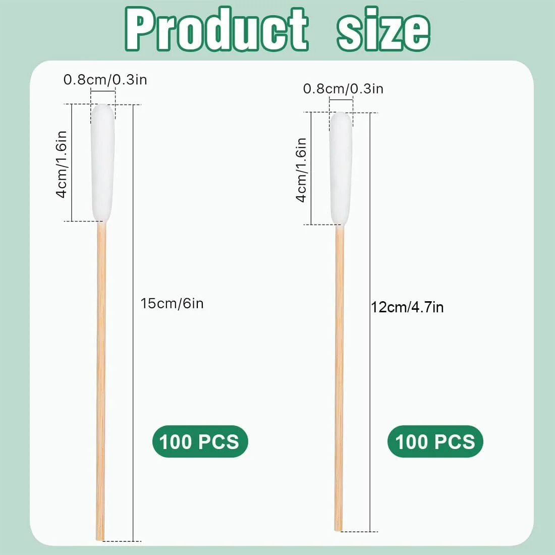 200 عدد گوش پاک کن پنبه ای برای سگ ها، 12 و 15 سانتی متری با سر بزرگ، تمیز کننده گوش سگ گربه حیوانات 200 عدد گوش پاک کن پنبه ای برای سگ ها، 12 و 15 سانتی متری با سر بزرگ، تمیز کننده گوش سگ گربه حیوانات