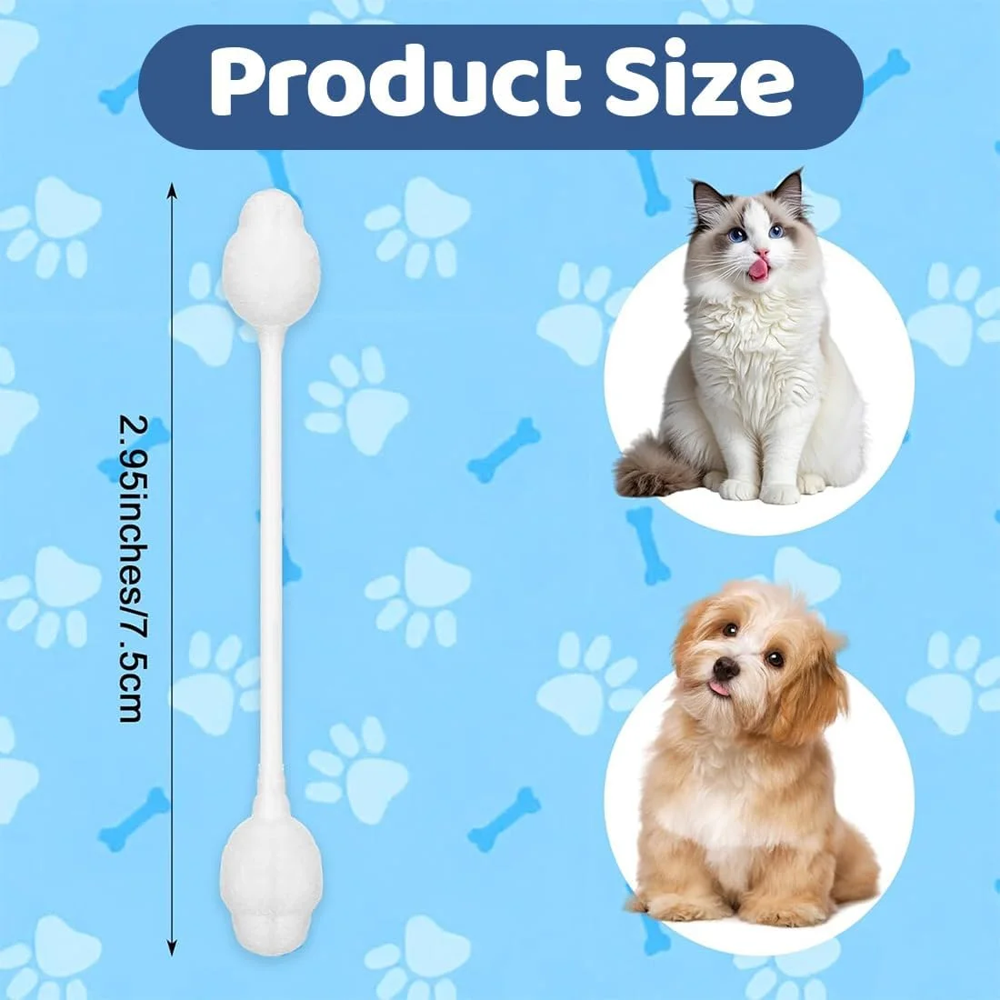 ۱۱۰ عدد گوش پاک کن پنبه ای با طراحی سر کدو تنبل بزرگ، بسته بندی بلوکی، مناسب برای گوش سگ، تمیز کردن ملایم گوش، چشم و بینی - پاک کننده جرم گوش