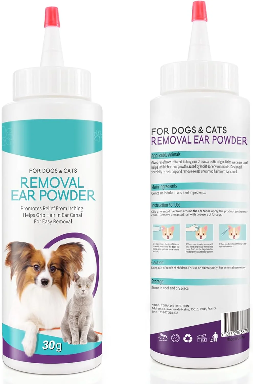پودر گوش سگ، پودر ۳۰ گرمی برای گوش سگ، پاک کننده گوش سگ، شستشوی گوش برای سگ و گربه، به طور موثر آلودگی، جرم، تجمع و بوی گوش را از بین می برد، خارش و التهاب گوش را تسکین می دهد. پودر گوش سگ، پودر ۳۰ گرمی برای گوش سگ، پاک کننده گوش سگ، شستشوی گوش برای سگ و گربه، به طور موثر آلودگی، جرم، تجمع و بوی گوش را از بین می برد، خارش و التهاب گوش را تسکین می دهد.