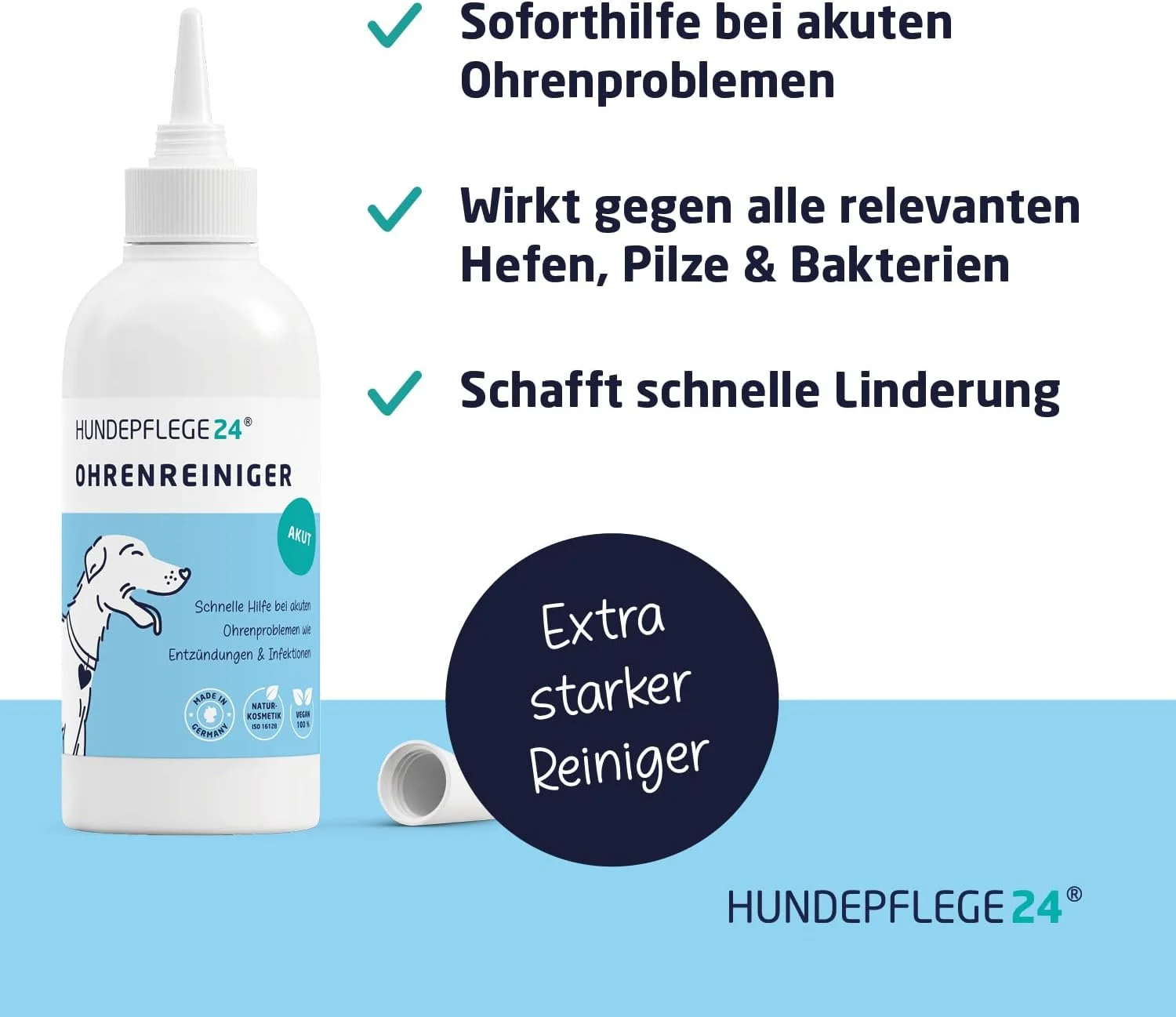 محلول پاک کننده گوش سگ - محلول پاک کننده قوی گوش سگ برای التهاب و عفونت - قطره گوش طبیعی برای سگ ها با پیروکتون اولامین، بابونه و آلوئه ورا 250 میلی لیتر