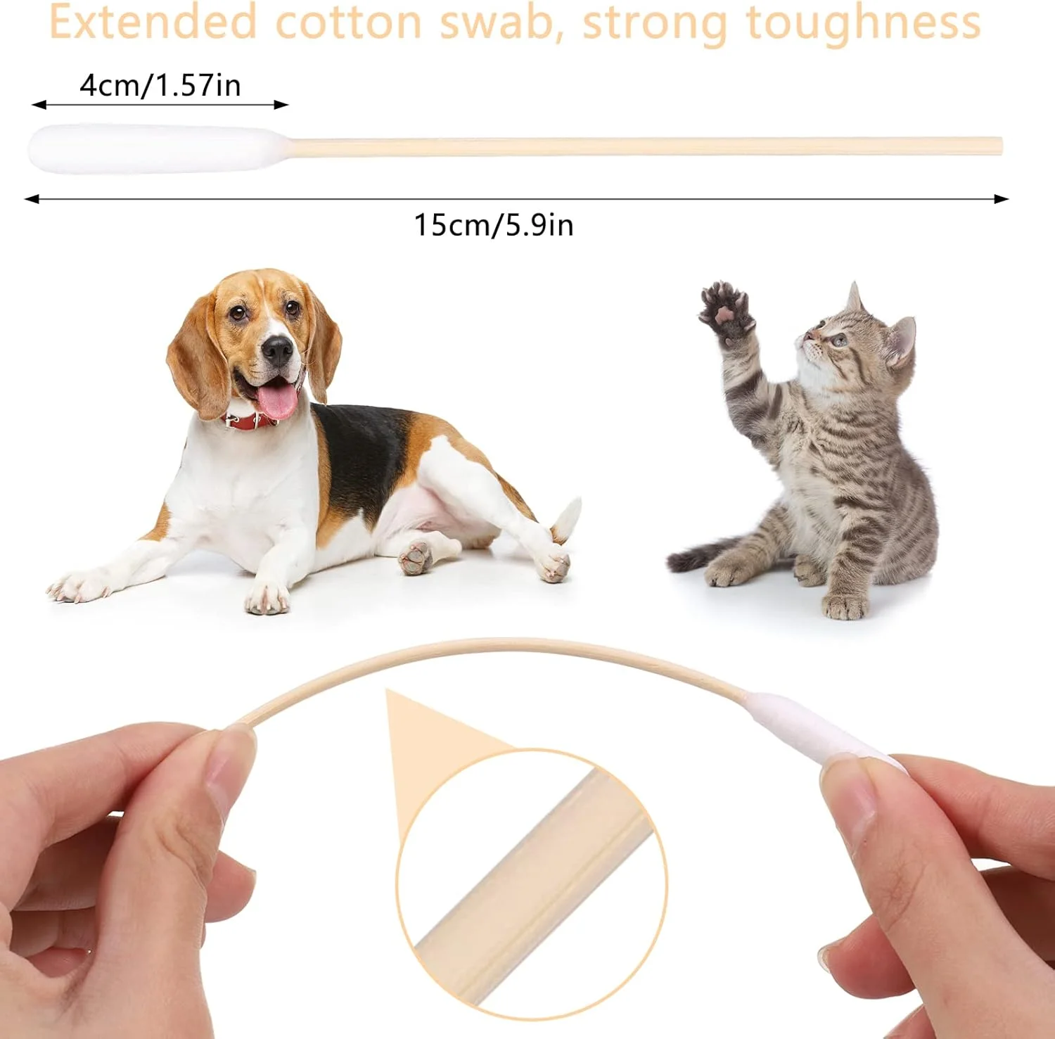 بسته ۱۰۰ عددی گوش پاک کن پنبه ای سگ، ۱۵ سانتی متری، پاک کننده گوش برای سگ ها، گوش پاک کن چوبی برای حیوانات خانگی، سگ ها، گربه ها بسته ۱۰۰ عددی گوش پاک کن پنبه ای سگ، ۱۵ سانتی متری، پاک کننده گوش برای سگ ها، گوش پاک کن چوبی برای حیوانات خانگی، سگ ها، گربه ها