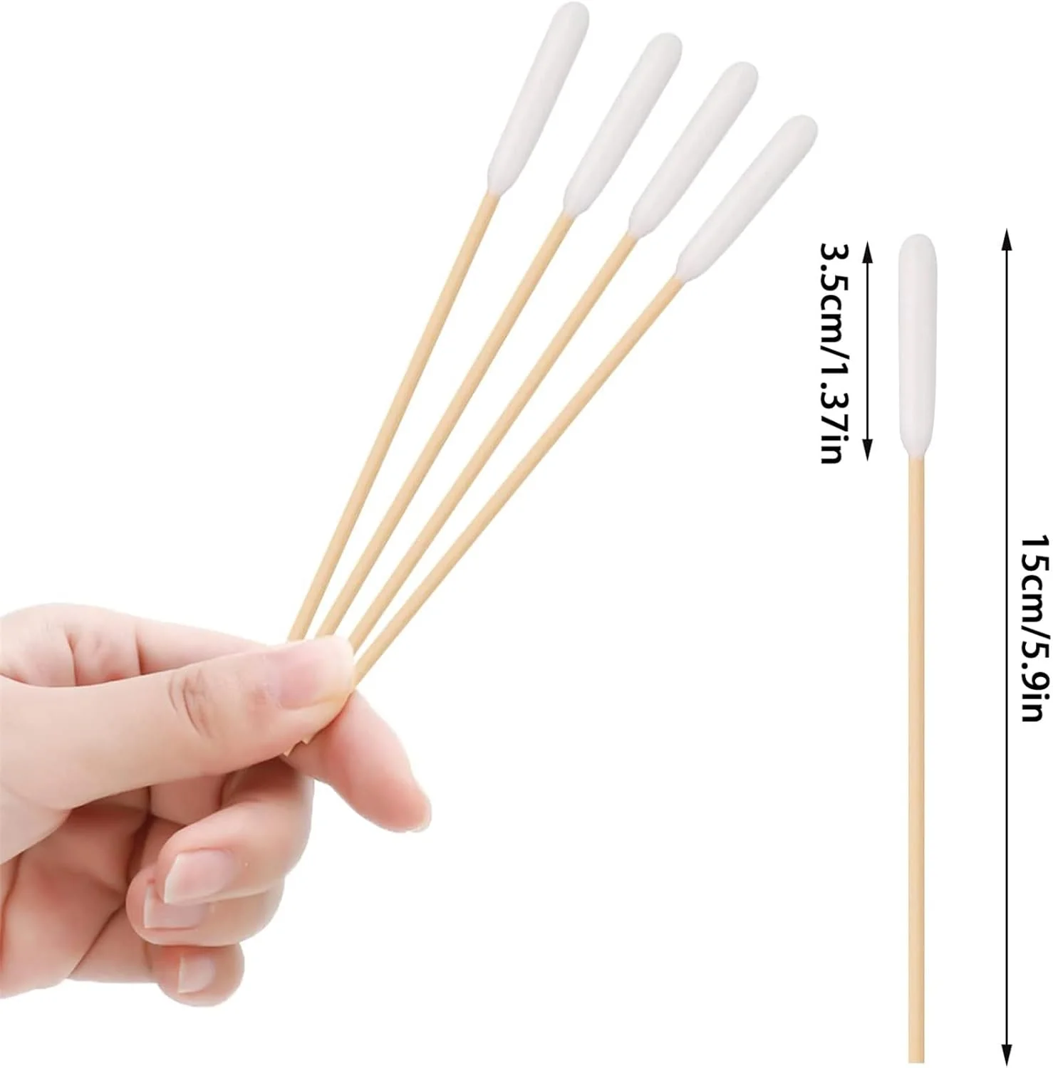 گوش پاک کن بلند پنبه ای برای سگ، 300 عدد گوش پاک کن پنبه ای حیوانات خانگی برای توله سگ، گوش پاک کن های بلند برای سگ ها، چوب پنبه ای مراقبت از گوش سگ، 15 سانتی متر