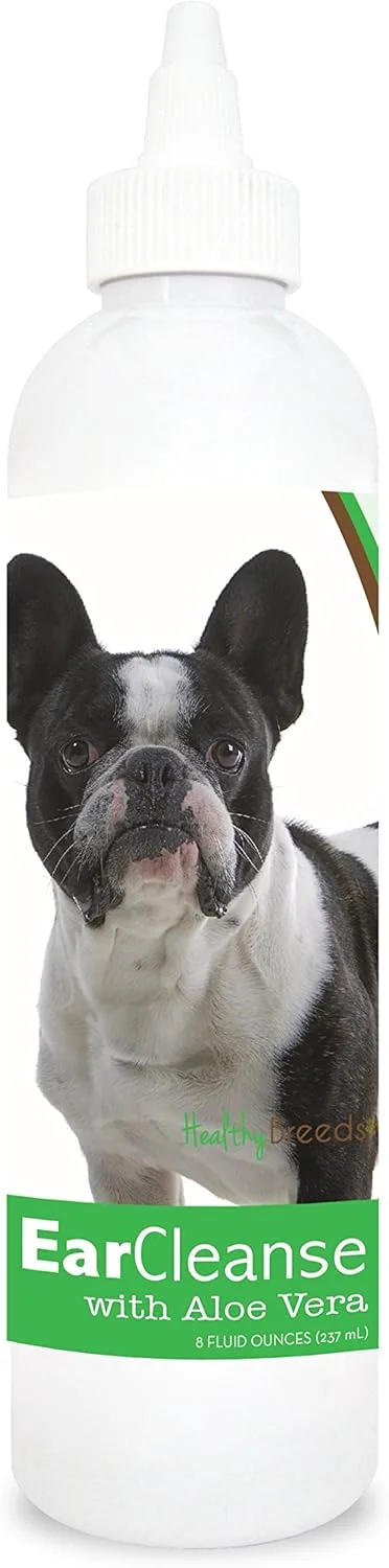 قطره پاک کننده گوش سگ نژاد بولداگ فرانسوی - مناسب برای بیش از 200 نژاد - فرمول توصیه شده دامپزشکی - آسان تر از دستمال مرطوب - خیار و طالبی 236 میلی لیتر