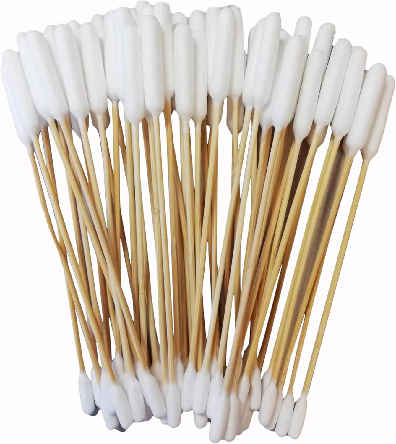 گوش پاک کن پنبه ای سگ و گربه (50 عدد) - دو طرفه 15 سانتی متری بامبو برای تمیز کردن گوش، استفاده از دارو، مراقبت از زخم، دسته چوبی بلند، تمیز کننده ایمن گوش حیوانات خانگی برای گوش های بزرگ سگ