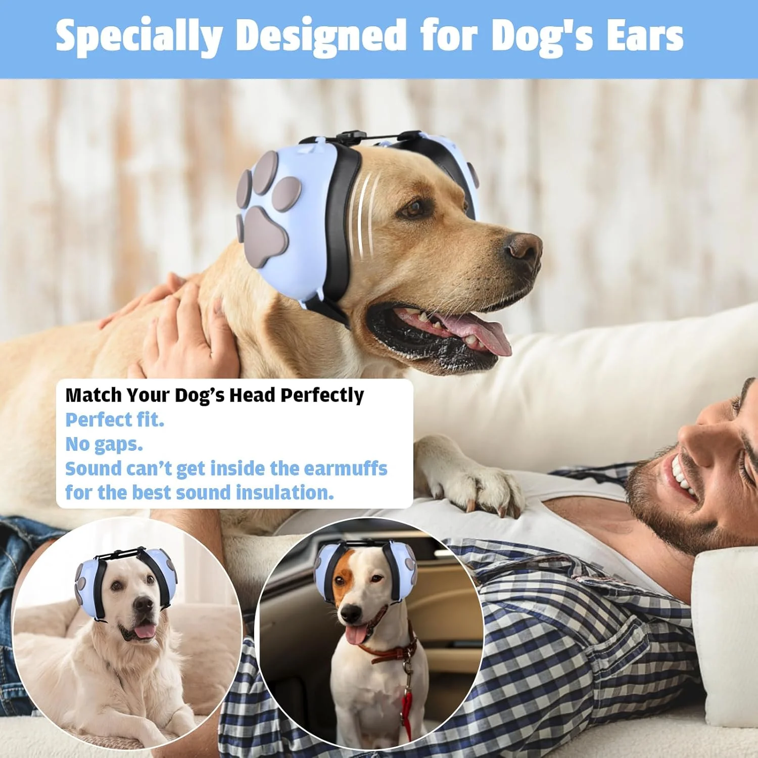 محافظ گوش سگ ارتقا یافته برای محافظت در برابر نویز - هدفون حذف نویز 22dB NRR با طرح پنجه سگ، محافظ گوش آرام بخش برای رعد و برق، آتش بازی و شکار (XS، آبی-خاکستری روشن) محافظ گوش سگ ارتقا یافته برای محافظت در برابر نویز - هدفون حذف نویز 22dB NRR با طرح پنجه سگ، محافظ گوش آرام بخش برای رعد و برق، آتش بازی و شکار (XS، آبی-خاکستری روشن)