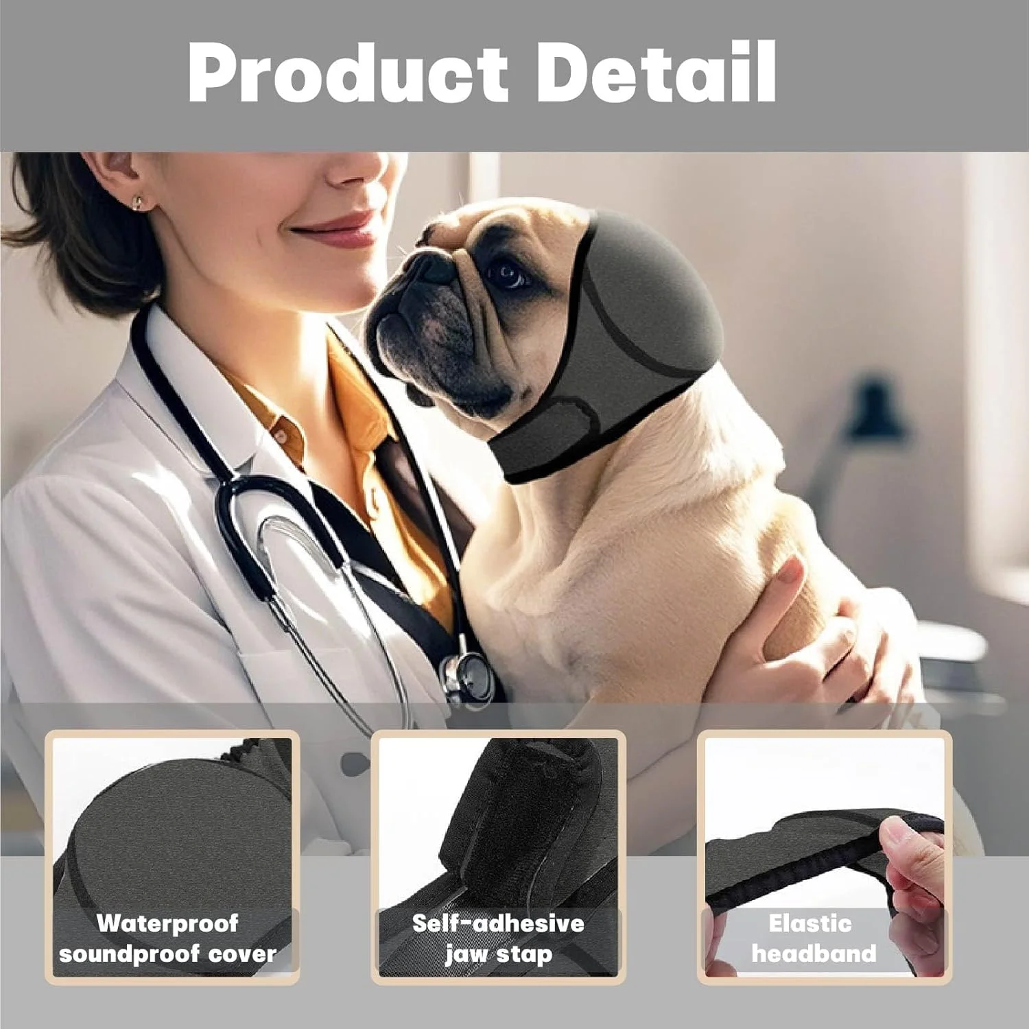 1 عدد هودی سگ، محافظ گوش سگ، کلاه آرامش بخش، کاپ حمام، لوازم حیوانات خانگی برای حمام، نظافت، رعد و برق، آتش بازی (M)