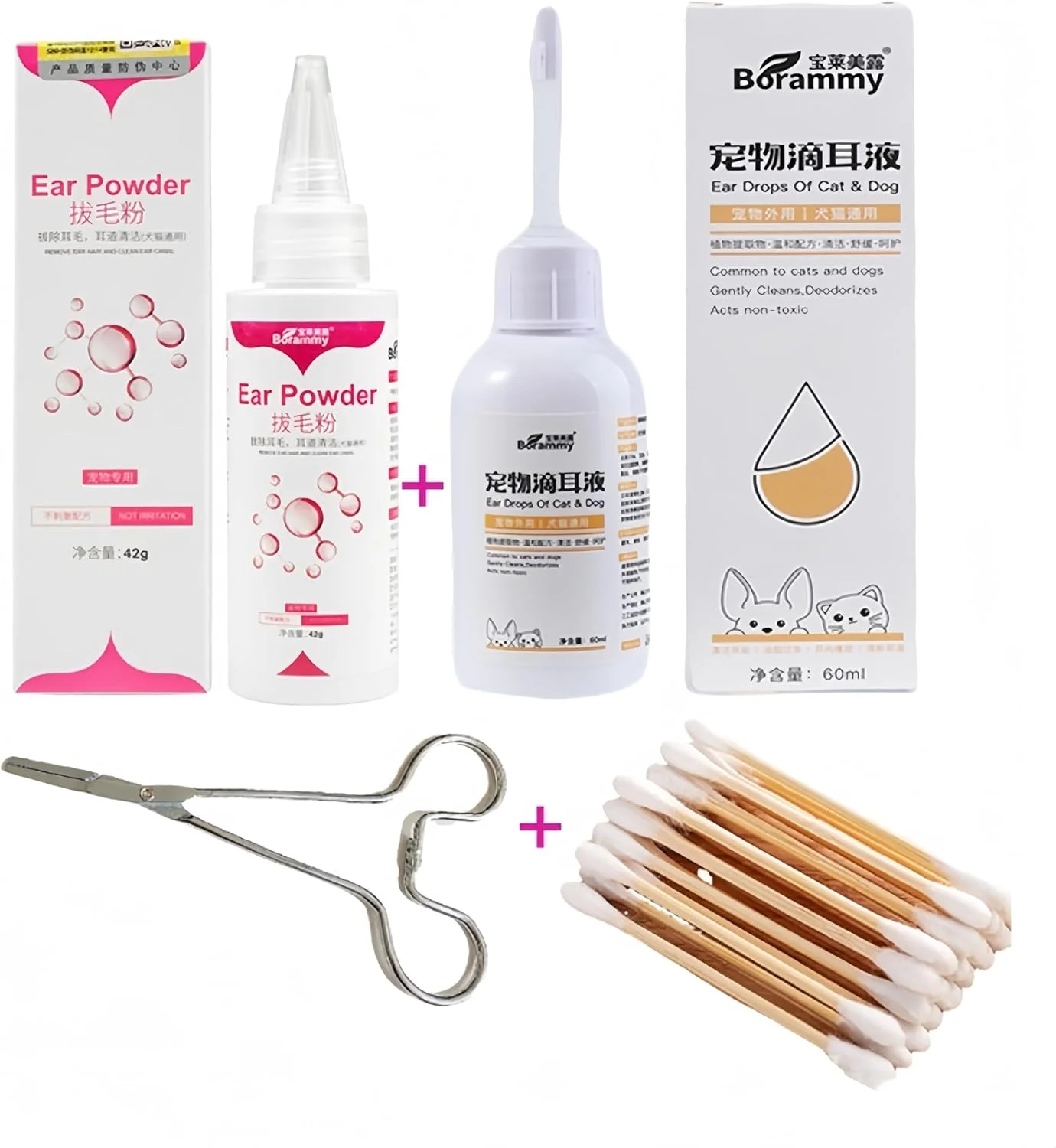 پودر تمیز کننده گوش حیوانات خانگی - پودر رفع موی گوش - گوش های حیوان خانگی خود را تمیز و سالم نگه دارید (D)