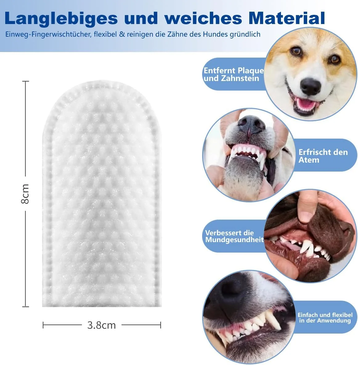 پدهای انگشتی مراقبت از گوش سگ و گربه بسته 50 عددی - تمیز کننده گوش سگ - پدهای انگشتی یکبار مصرف برای تمیز کردن گوش، چانه و چشم، تمیز کننده گوش سگ - تمیز کننده گوش کاربردی سگ (SJZT-1-50pcs)