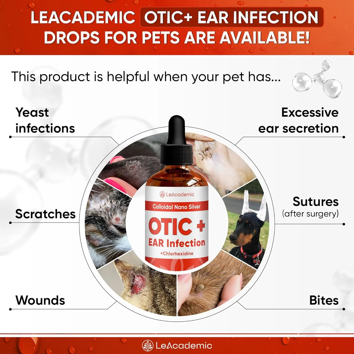 محلول درمان عفونت گوش سگ و گربه OTIC+ | پاک کننده گوش سگ | پاک کننده گوش گربه | کمک به رفع عفونت