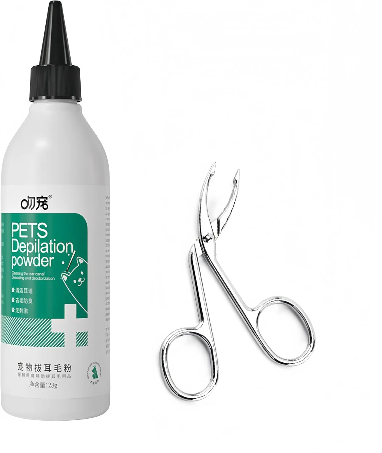 پودر تمیز کننده گوش حیوانات خانگی - پودر از بین برنده موی گوش - گوش های حیوان خانگی خود را تمیز و سالم نگه دارید (A)