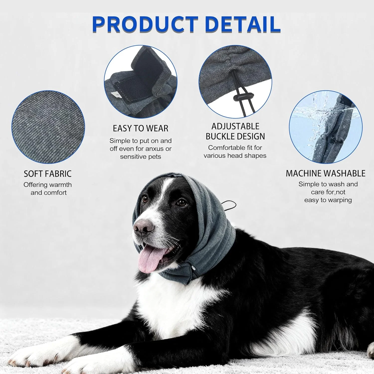 هودی سگ، 2 عدد هودی آرامش بخش کاهش دهنده صدا برای سگ ها، روکش های گوشی قابل تنظیم برای حمام، رعد و برق، تسکین اضطراب، کلاه پوشش سر گرم و ضد باد