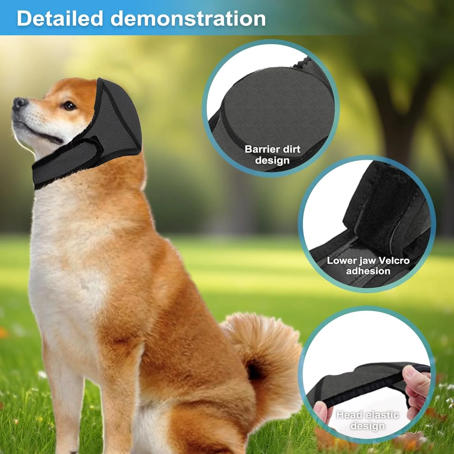 گوشی پوش سگ، پوشش گوش شنای سگ برای نظافت، حمام کردن، محافظت ضد آب و قابل تنظیم گوش حیوانات خانگی در برابر صدا برای کمک به خشک کردن و خوابیدن (سایز M)